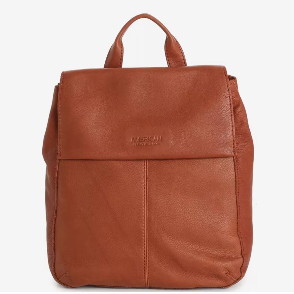 American Leather Co. brown Women backpack Bag purse neutral classic everyday GUC - Picture 1 of 16